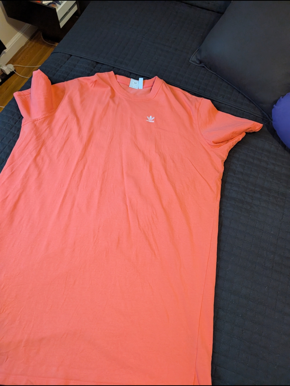 adidas Coral Pink Short Sleeve Crew Tee Dress